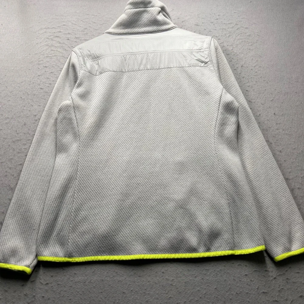 Lucky Brand Mens Gray Full Zip Fleece Jacket Neon Trim Size Medium 1749